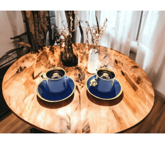 12 PCS Service à café en céramique - BLEU NUIT GOLD