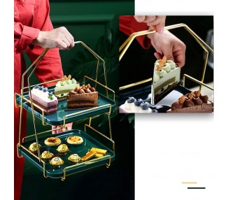 Double Couche pâtisserie Rack,  Rangement Chocolat Dessert Multi-usages Stand Usine Stand Stand de Bureau de beauté