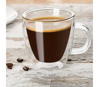 VENETO Tasse à café thé en verre double paroi 200 ml CILIO - les 2