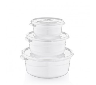 Pots Microfresh ronds -  3 pièces (0,5+1+2 L)